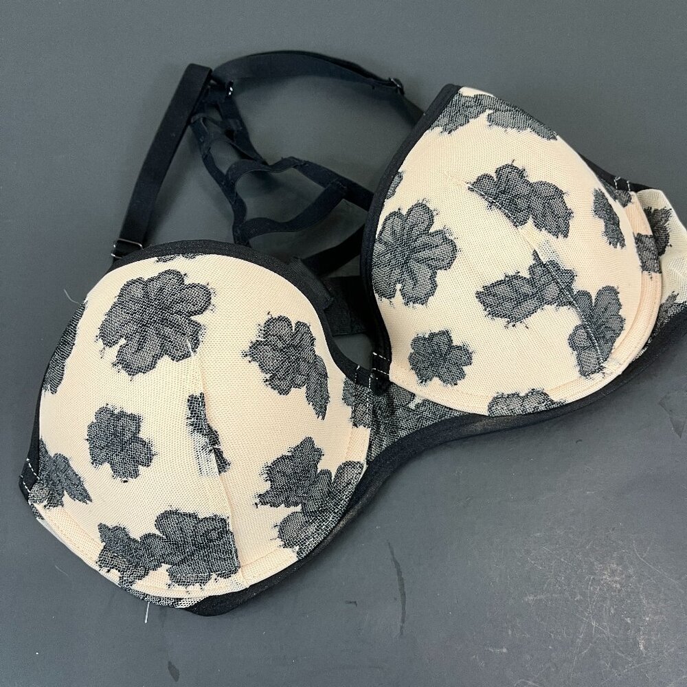 Women's Pink, molded cup bra, black/nude, Size 34 D